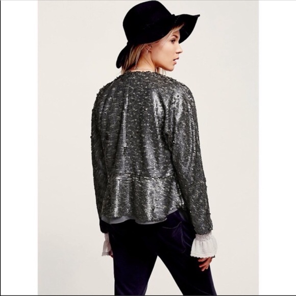 Free People Drippy Sequin Jacket Size Small - Picture 4 of 7